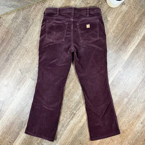 Y2K Carhartt Burgundy Corduroy Pants Original Fit Flare - Picture 2 of 8